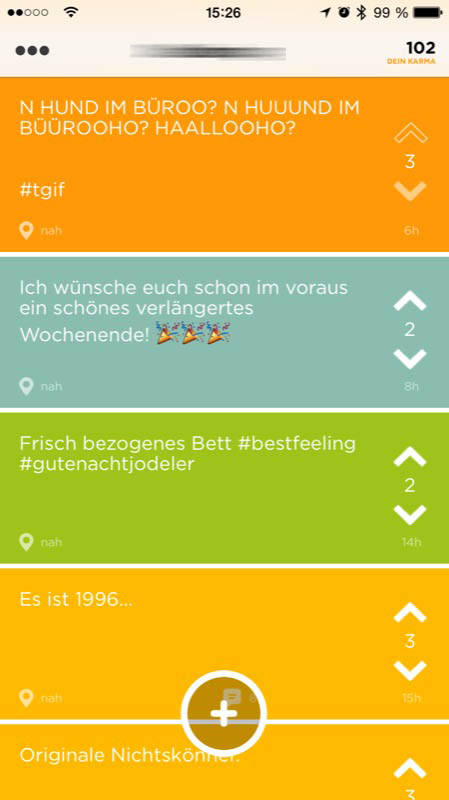 Jodel: Anonymes soziales Netzwerk zeigt Nachrichten aus der unmittelbaren Umgebung an