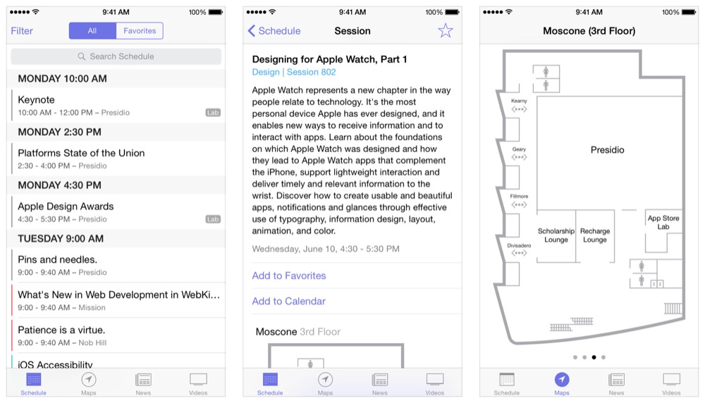 Update: WWDC-App mit Apple Watch-Support & aktualisiertem Zeitplan