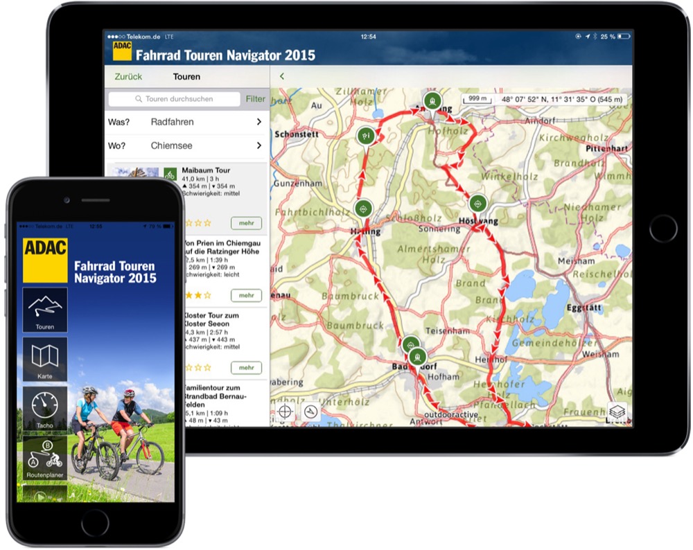 ADAC Fahrrad Touren Navigator 2015 Neu für iPhone & iPad