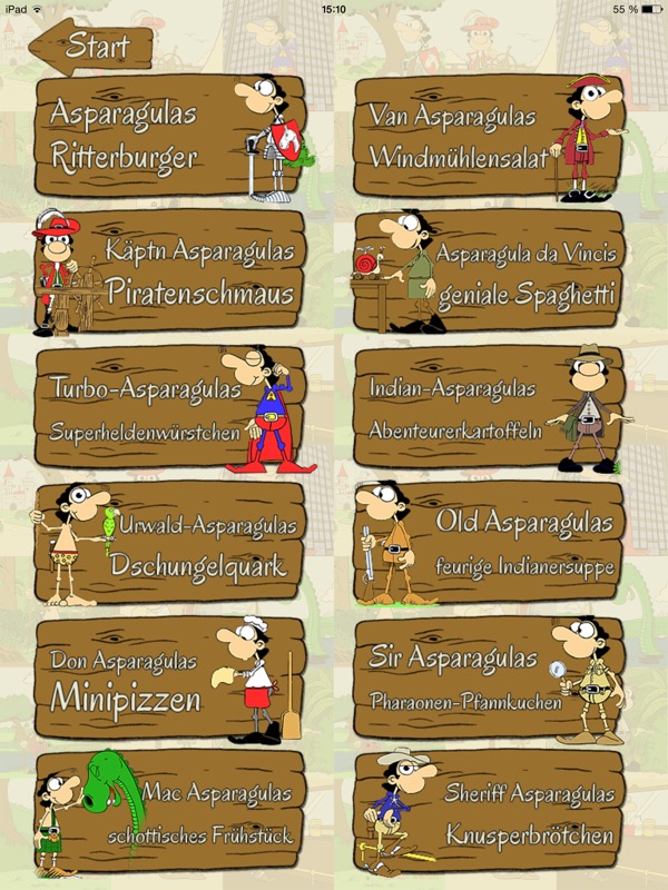 Asparagulas lustige Kochgeschichten: Witzige Kinder-App kombiniert Rezepte mit Geschichten