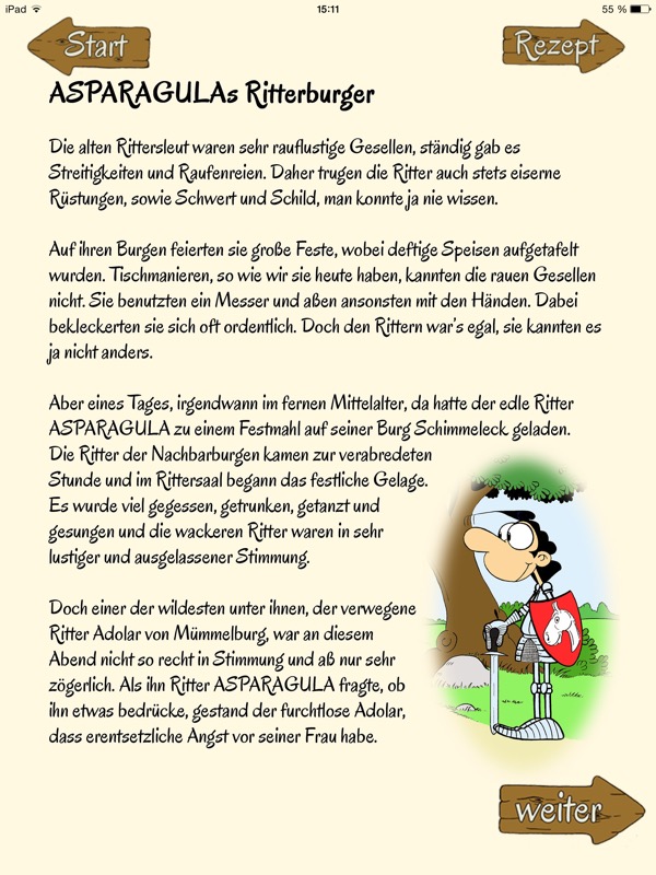Asparagulas lustige Kochgeschichten: Witzige Kinder-App kombiniert Rezepte mit Geschichten
