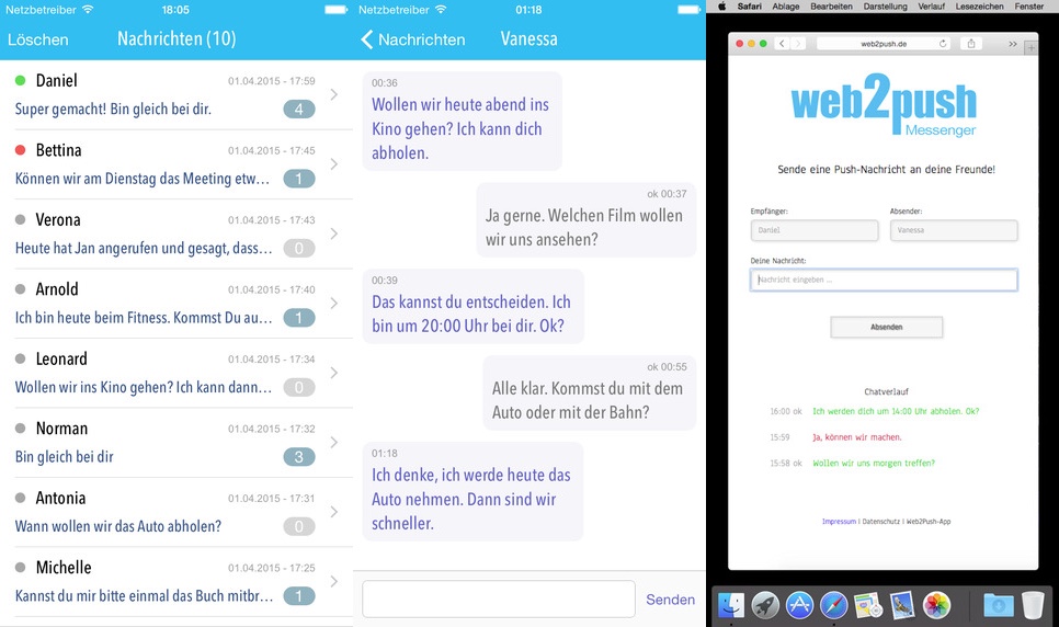 Web2Push: Schlanker Messenger funktioniert ohne Registrierung