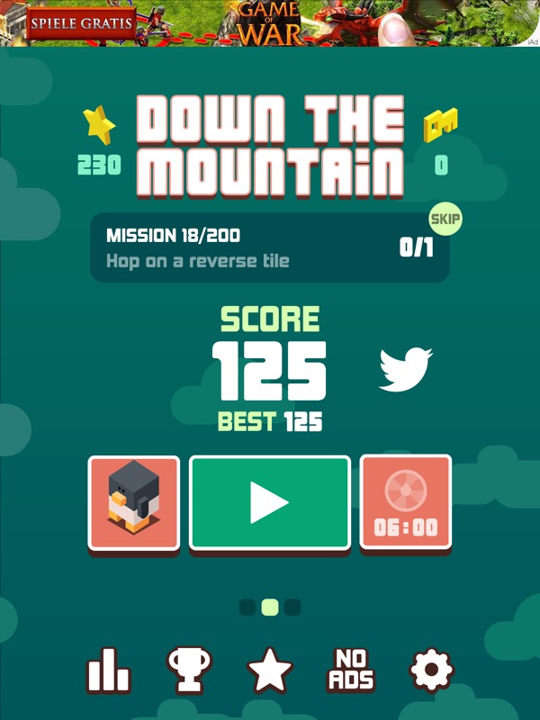 Down The Mountain: Witziges Highscore-Game mit 60 Charakteren und 200 Herausforderungen