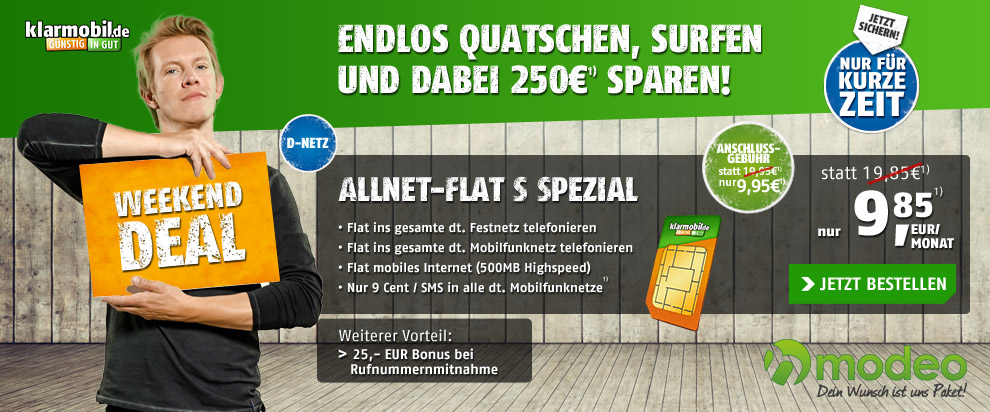Tarif-Tipp: Telefon-Flat & 500 MB Daten im besten Netz