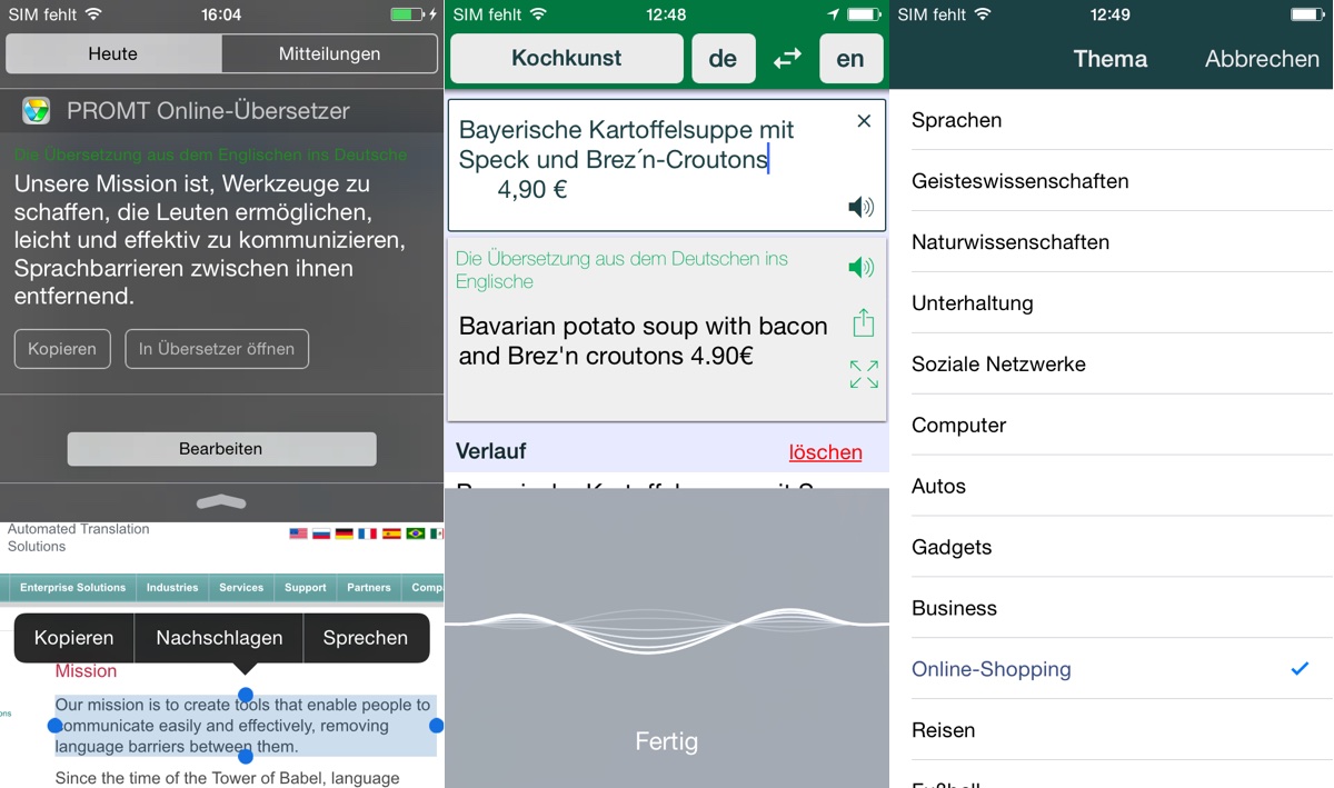 Noch eine App für den Urlaub: PROMT Offline-Übersetzer auf 99 Cent reduziert