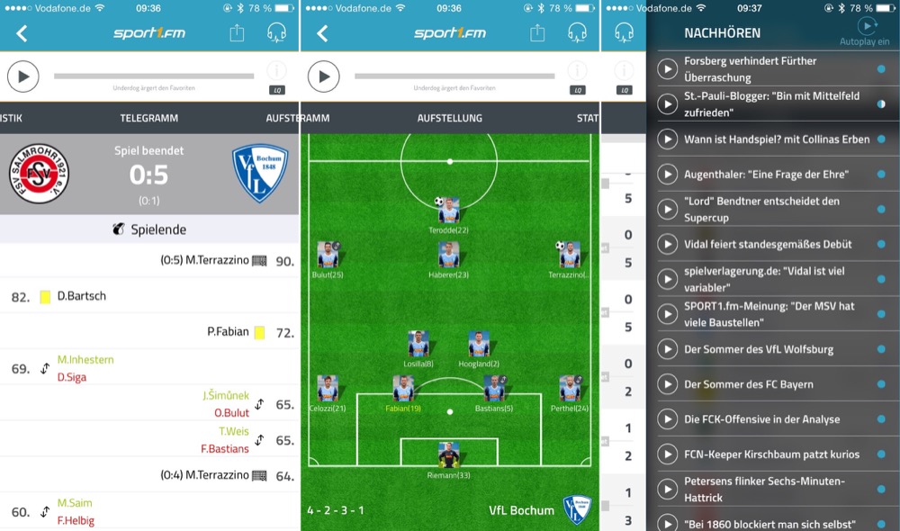 Bundesliga-Radio Sport1.fm mit frischem Design, neue Statistiken & mehr
