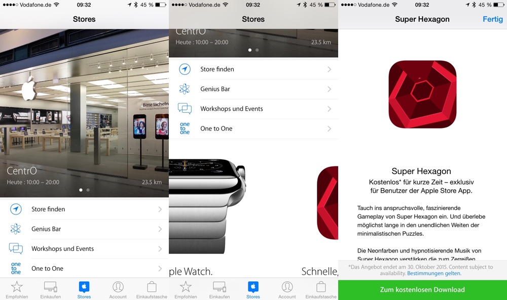 Apple Store Aktion Super Hexagon