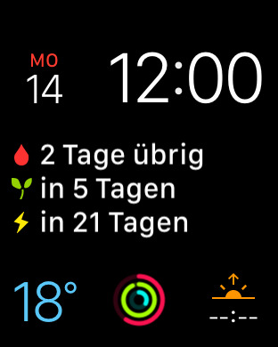 Komplikationen auf der Apple Watch: Noch nicht viel zu sehen