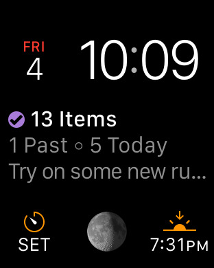Komplikationen auf der Apple Watch: Noch nicht viel zu sehen