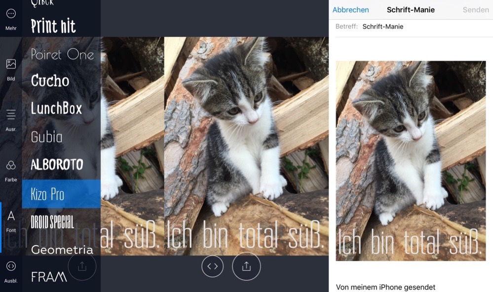 Schrift-Manie: Einfache App hübscht Fotos mit Texten auf
