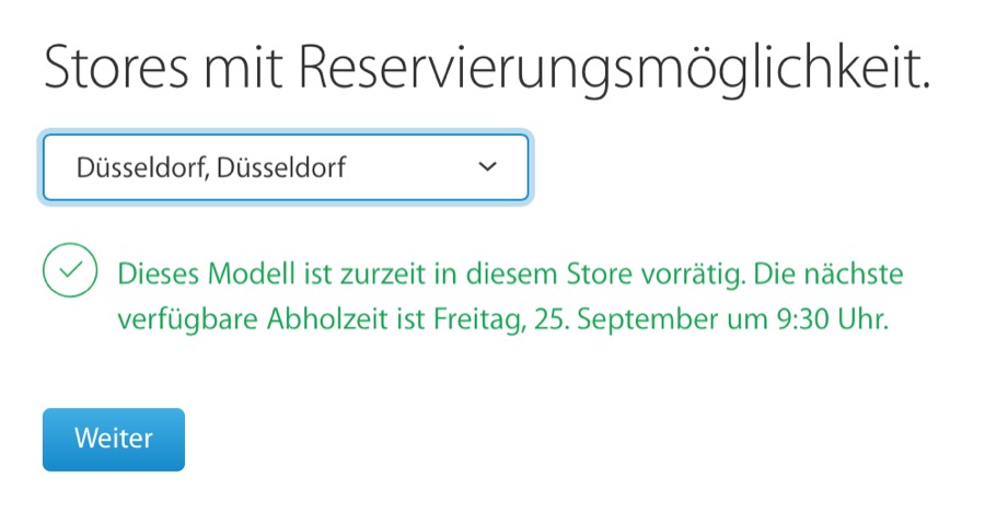 Apple Store: iPhone 6s Plus schlechter lieferbar & problemlose Abholung möglich
