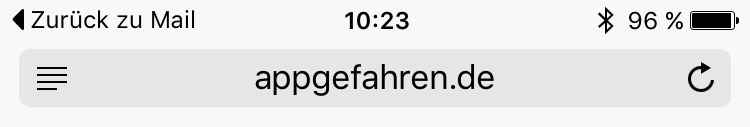 Mein Favorit in iOS 9: Zurück-Button in der Status-Zeile