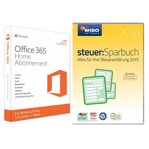Im Paket zum Sparpreis: Office 365 & WISO Steuer-Sparbuch für Windows und iOS
