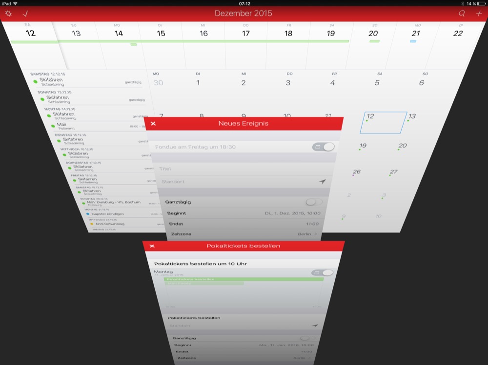 Fantastical 2 für iPad: Update liefert vom iPhone bekannte Entwürfe nach