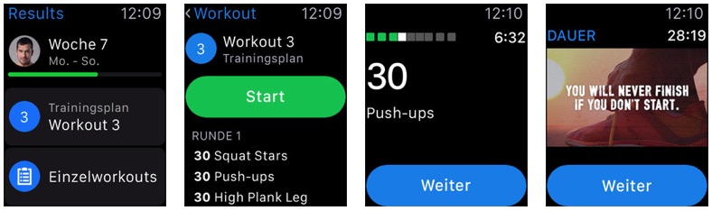Runtastic Results apple watch
