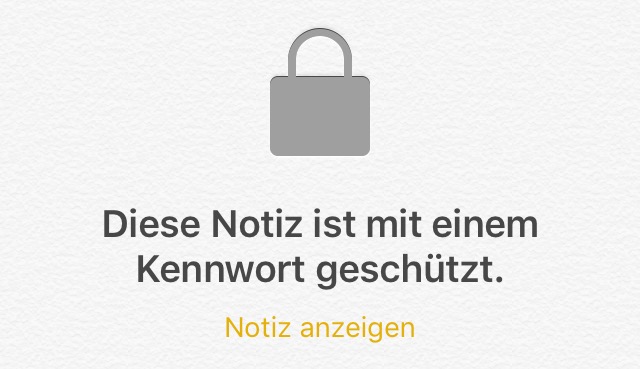 notizen passwort