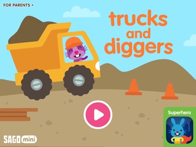 Sago Mini Lastwagen und Bagger: Neue App für kleine Baumeister zwischen 2 und 4 Jahren