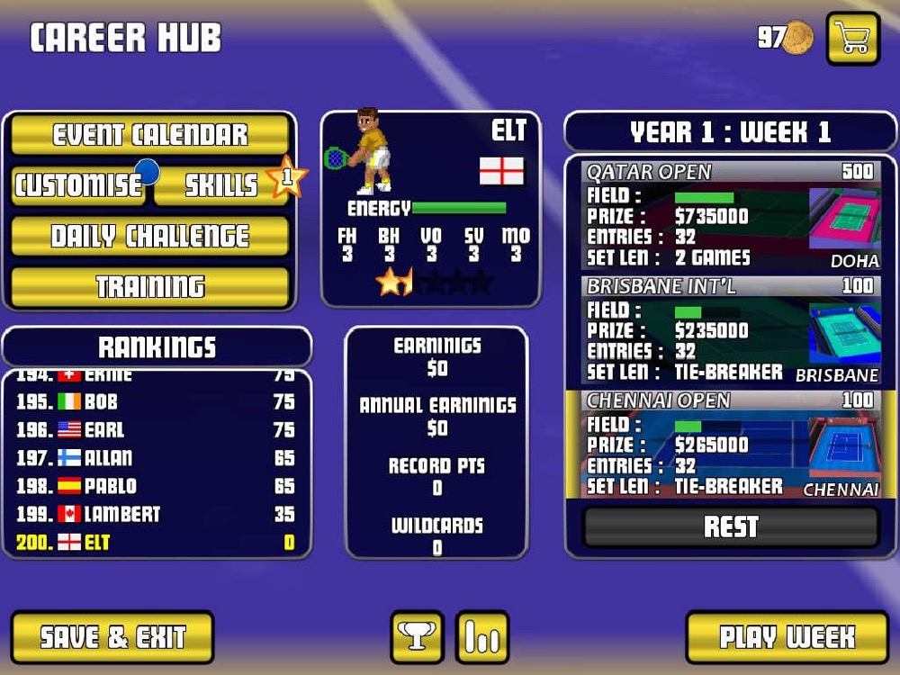 Tennis Champs Returns: Remake des Amiga-Tennis-Spiels im Pixel-Look