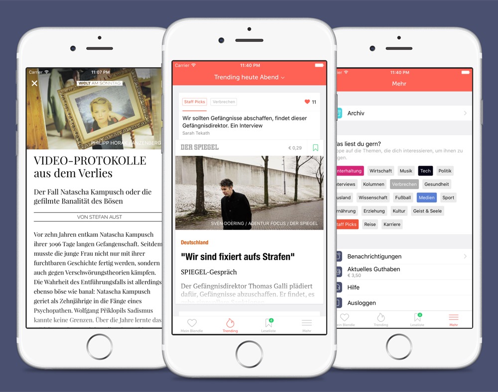 Blendle: Nachrichten-on-Demand-App bekommt Update mit neuem Titel und Icon spendiert
