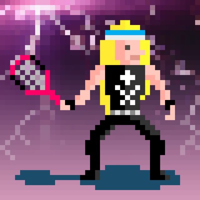Heavy Metal Tennis Training: Verrücktes Highscore-Game um headbangende Tennisspieler