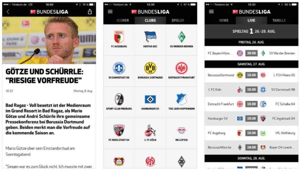 Bundesliga Offizielle App wird von Apple prominent hervorgehoben