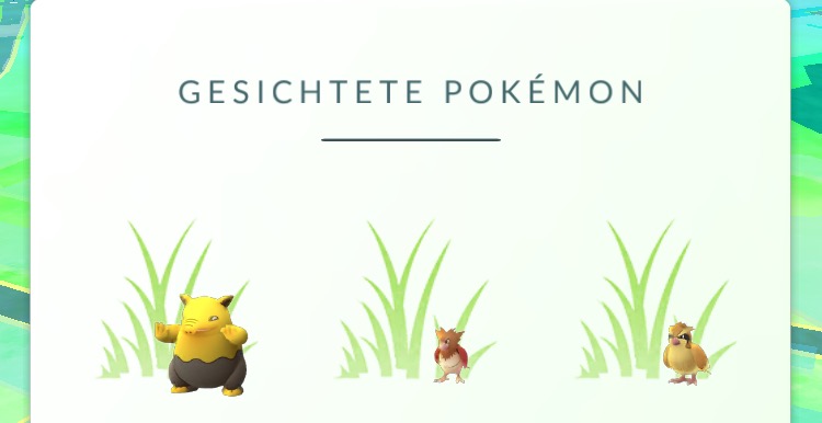 gesichtete pokemon