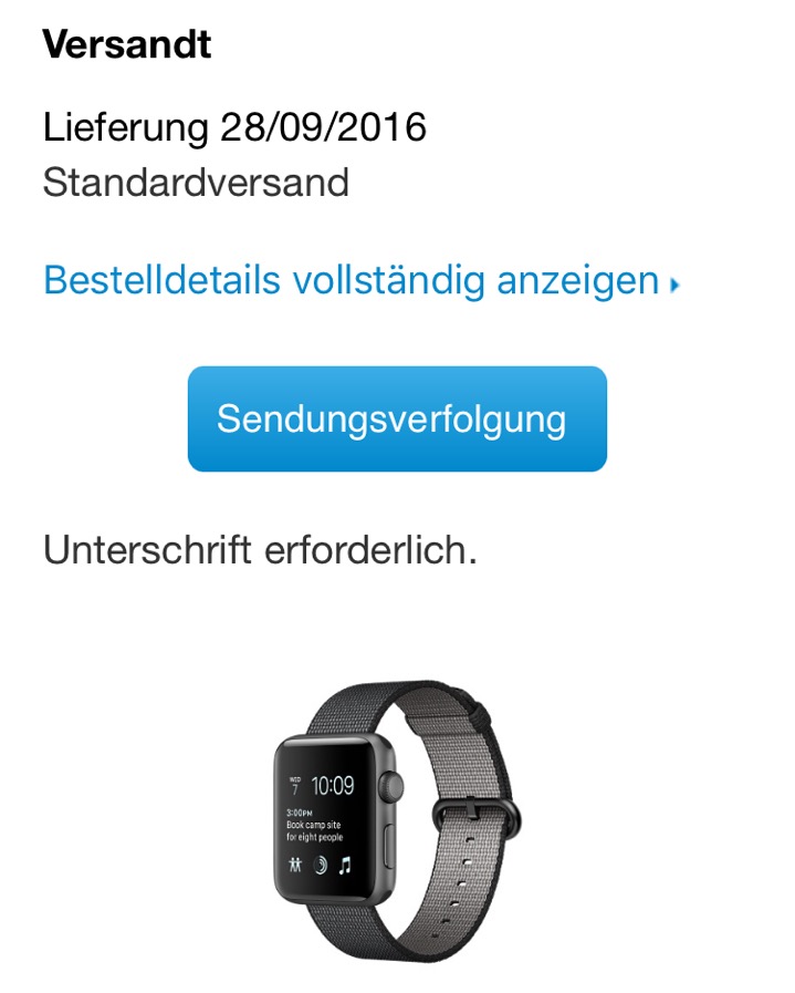 apple watch 2 versand