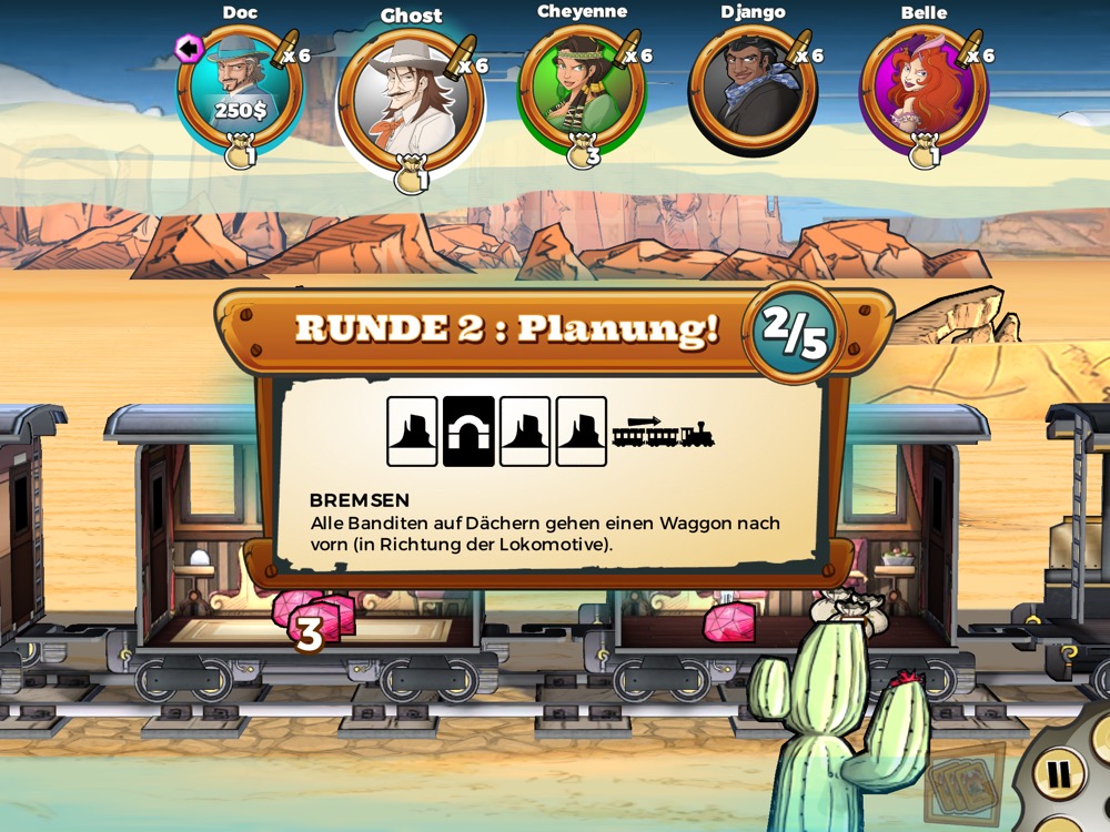 Colt Express: Digitales Brettspiel um einen Zugüberfall im Wilden Westen