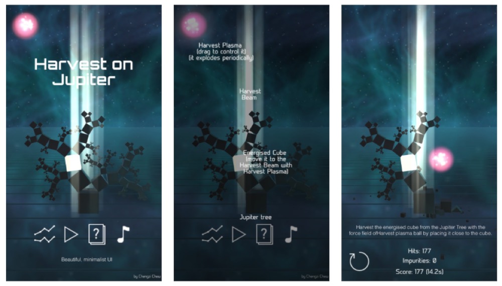 Harvest on Jupiter: Entspannendes SciFi-Puzzle um einen Pythagoras-Baum