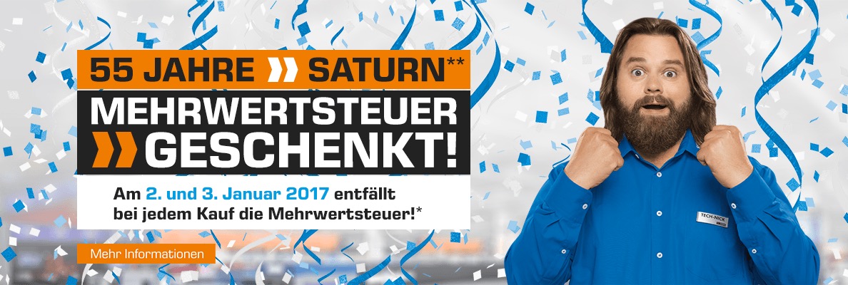 Saturn: 16 Prozent Rabatt auf alles am 2. und 3. Januar (Update 3)
