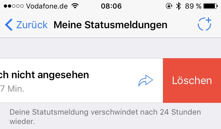 Löschen iphone statusmeldungen whatsapp Läscht WhatsApp