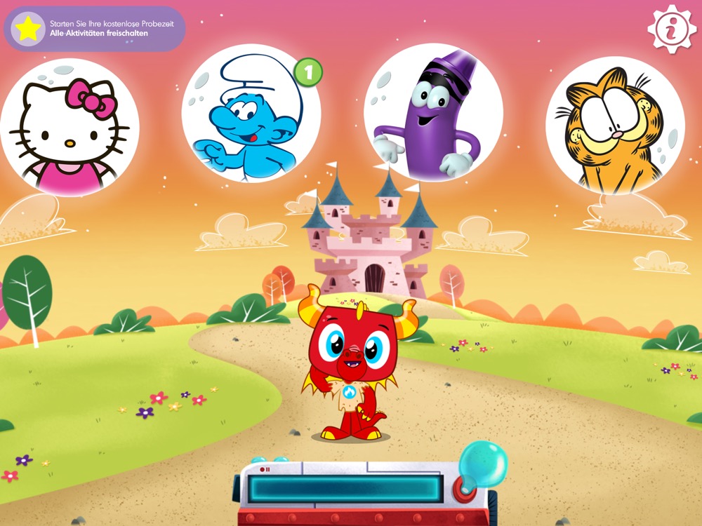 Budge World: Lustige Spiele für Kinder mit Figuren wie Hello Kitty & den Schlümpfen