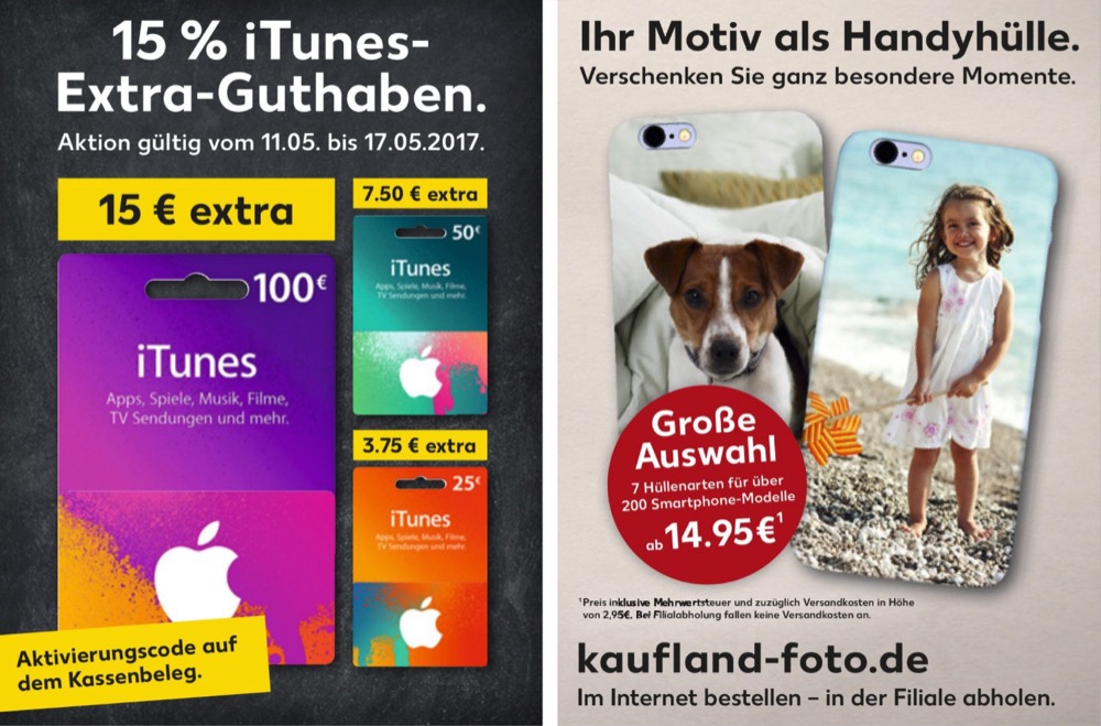 iTunes-Karten: Ab heute 15 Prozent Bonus-Guthaben bei Kaufland