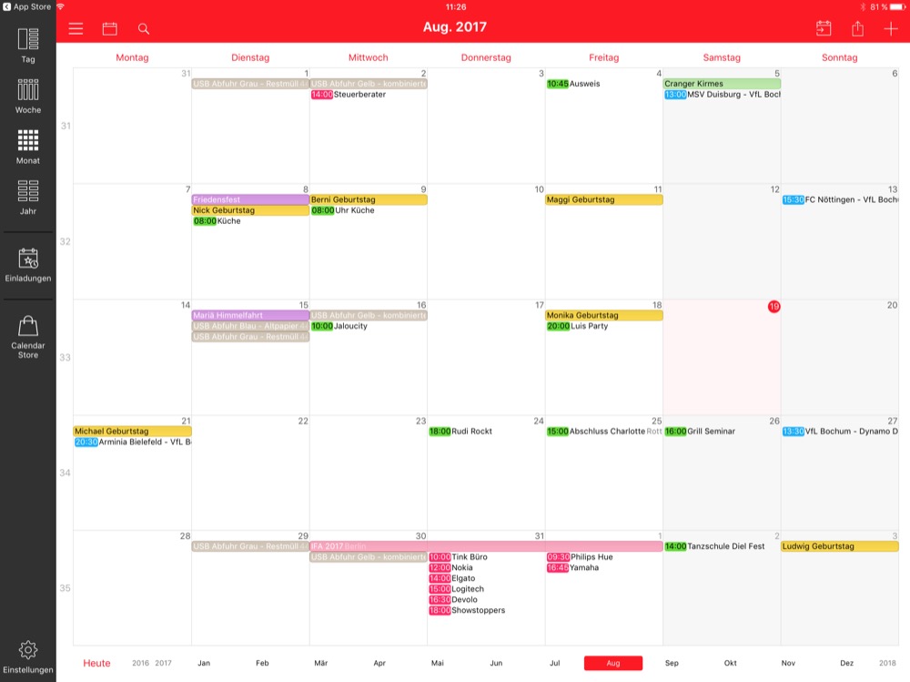 Week Calendar für iPad Nach zwei Jahren endlich wieder ein Update