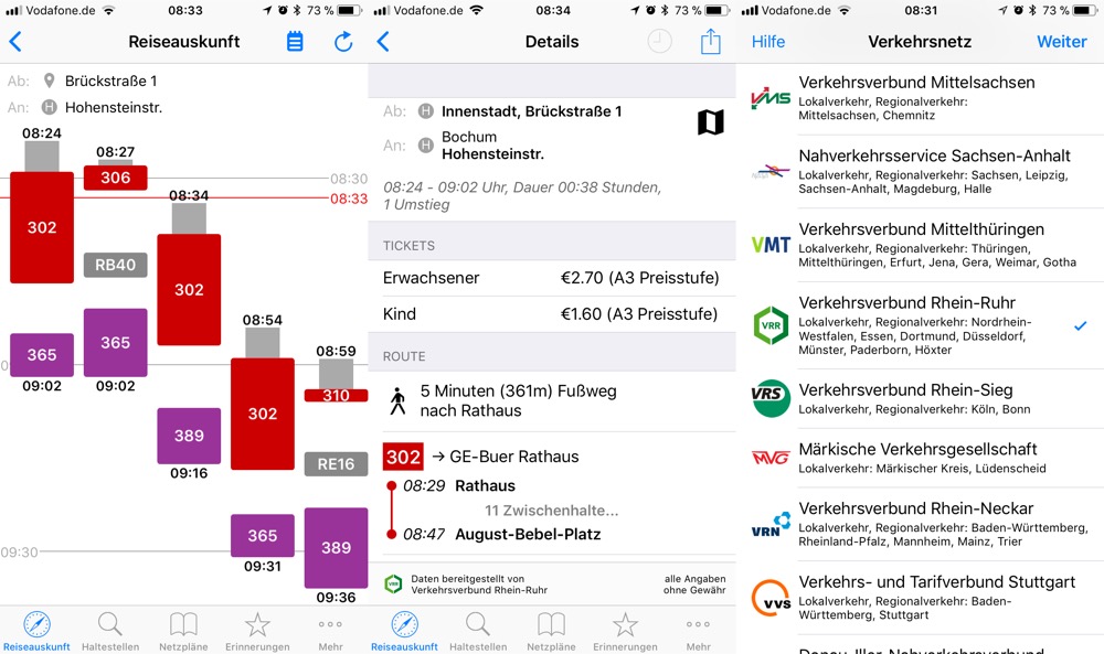 ÖPNV Navigator: Kostenlose App ruft Daten direkt von Verkehrsverbänden ab