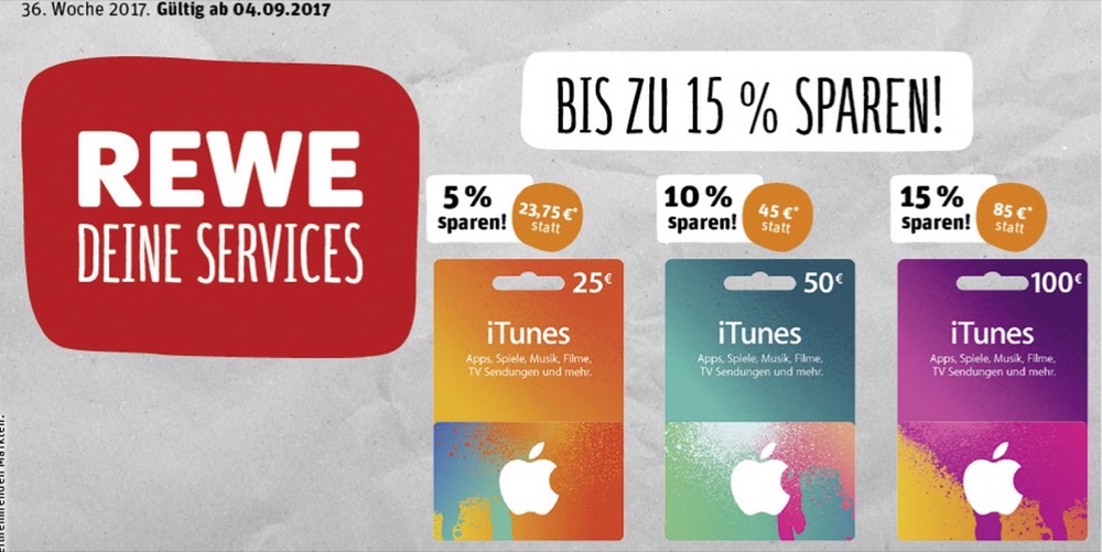 iTunes Karten Rewe KW36