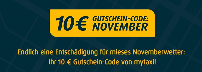 Neuer Gutschein: 10 Euro Guthaben für mytaxi