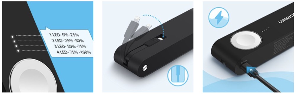 Ugreen stellt neue Apple Watch-Powerbank mit integriertem Lightning-Kabel vor