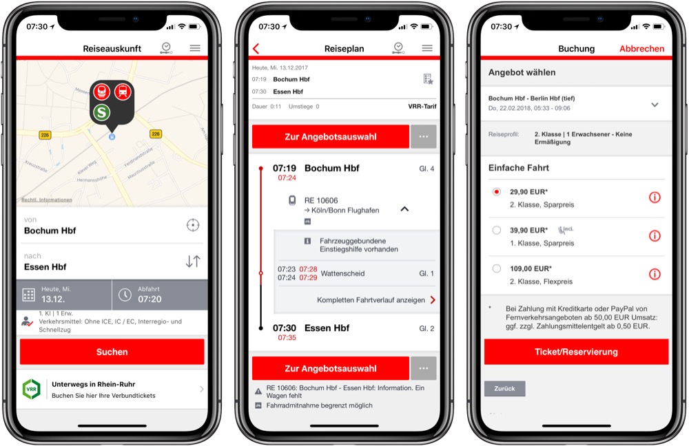 DB Navigator ist jetzt für das iPhone X optimiert