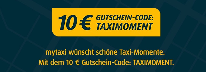 mytaxi: Neuer 10 Euro-Gutschein im Dezember