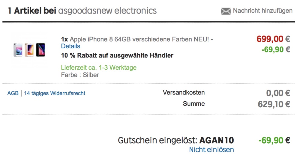 iphone 8 reduziert