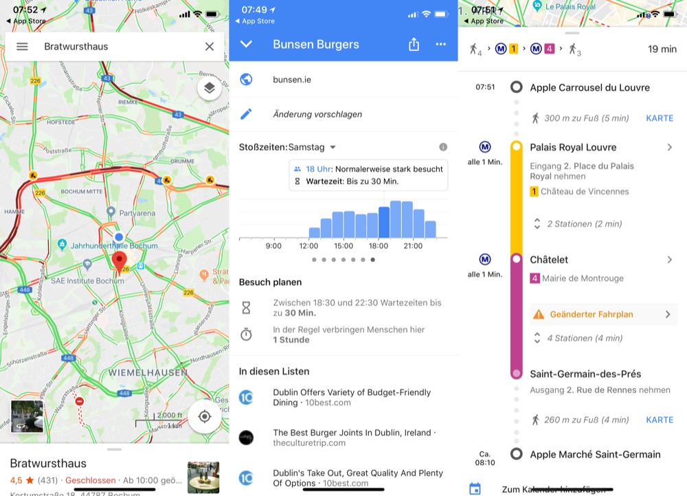 Google Maps: Jetzt mit Wartezeiten in Restaurants & verbesserte Routenführung