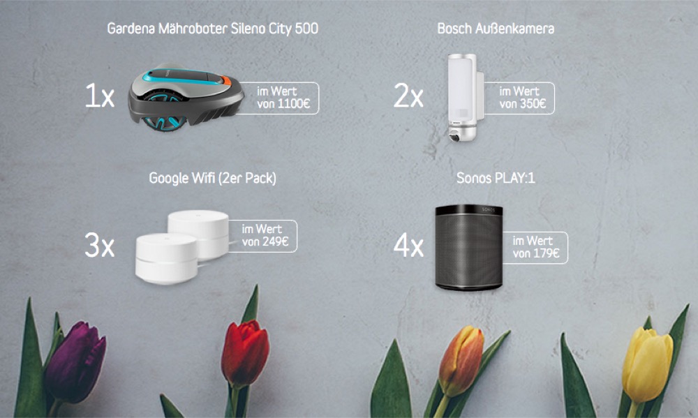 Oster-Aktion bei tink.de: Gardena Mähroboter und Sonos Play:1 zu Bestpreisen
