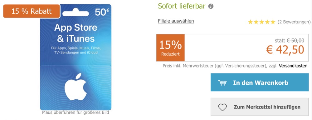 iTunes Karte gravis