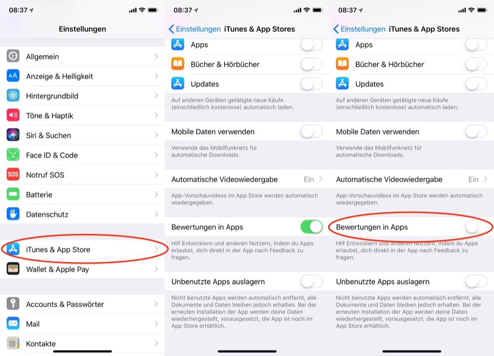 So wird das Popup deaktiviert: Wie gefällt euch diese App?