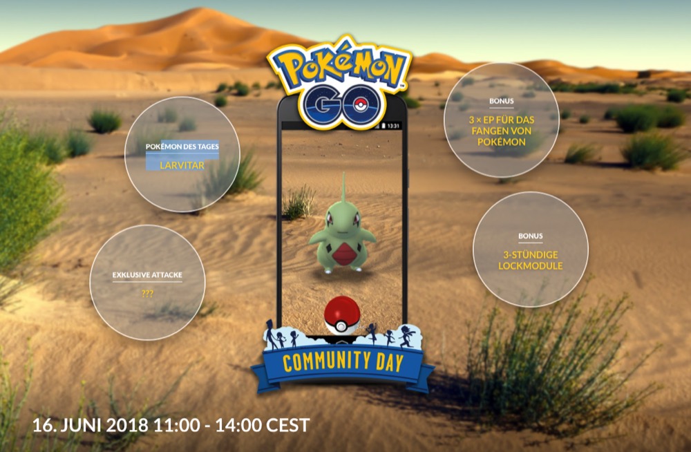 Pokémon GO Nächster Community Day mit Larvitar, neue Pokémon & neue