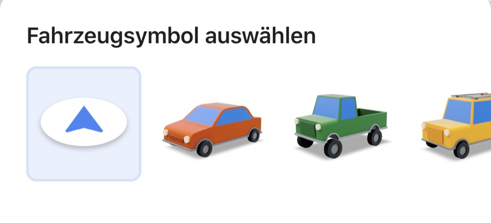 Google Maps: Fahrzeug-Icons statt einfacher Pfeil