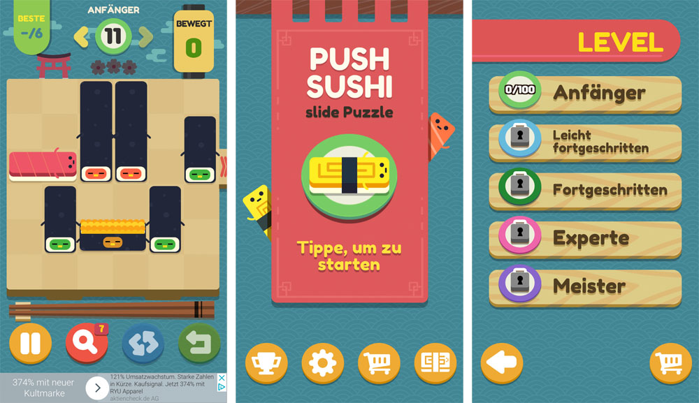 Push Sushi: Lustiges Gratis-Schiebepuzzle gehört zu Apples Lieblingsspielen der Woche