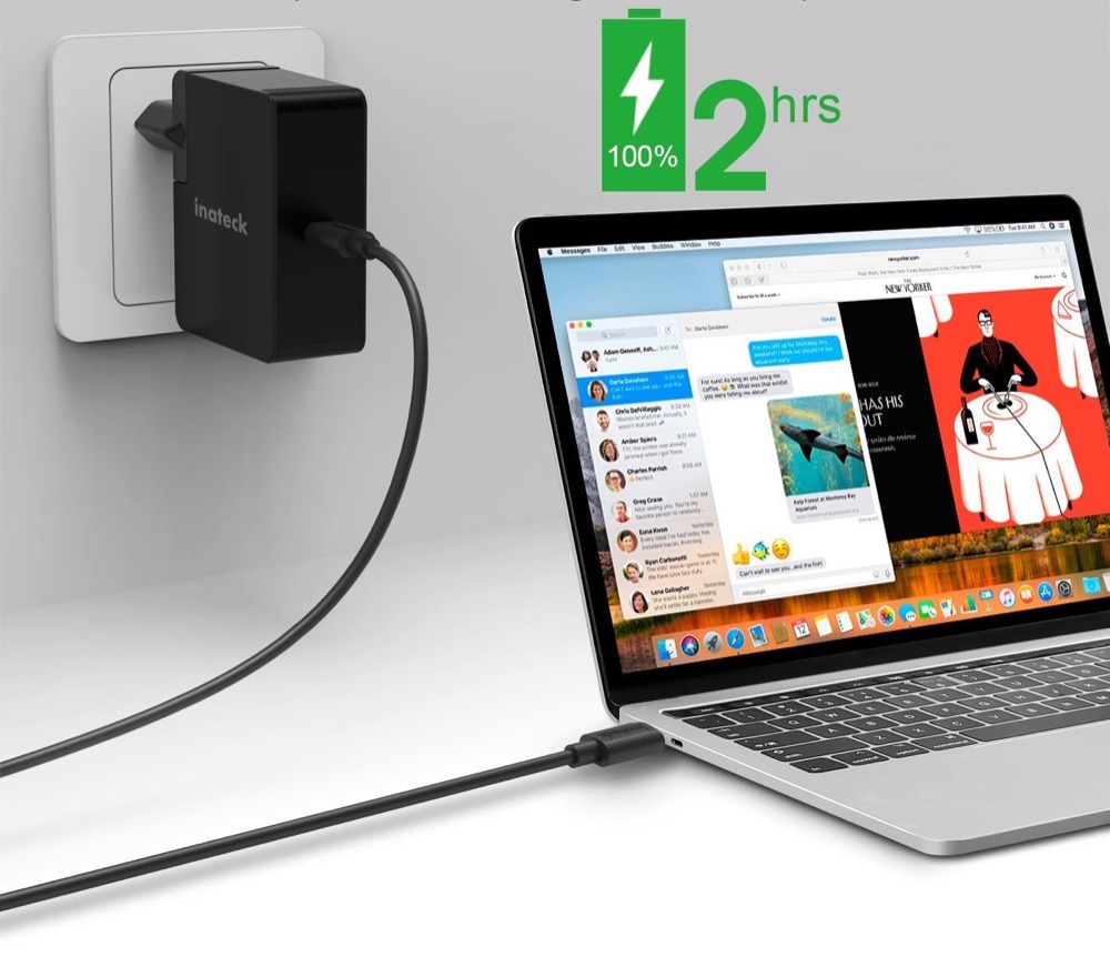 Inateck 60W USB-C Ladegerät für MacBook Pro für nur 20,99 Euro im Angebot