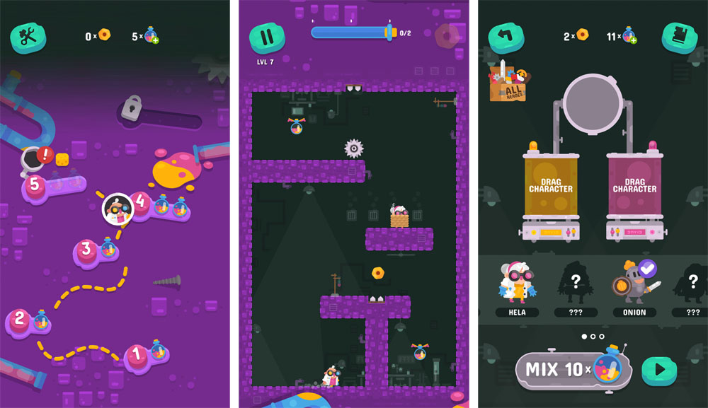 Grab Lab: Kostenlose Mischung aus Arcade- und Puzzle-Game mit über 100 Leveln